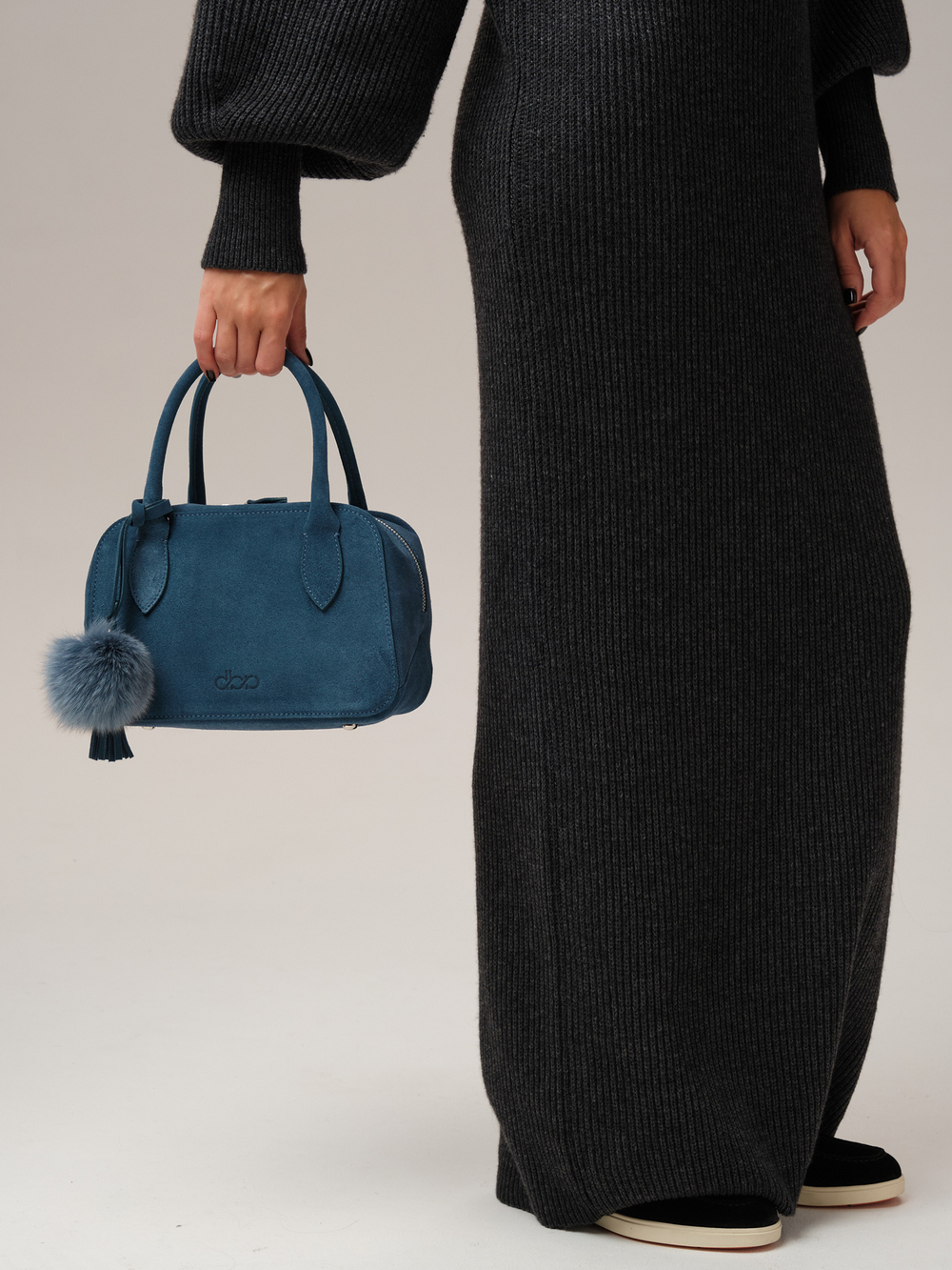 Замшевая сумка DBR 31348 синий туман