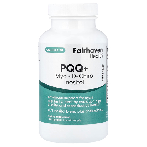 Fairhaven Health, PQQ + мио + D-хироинозитол, 120 капсул