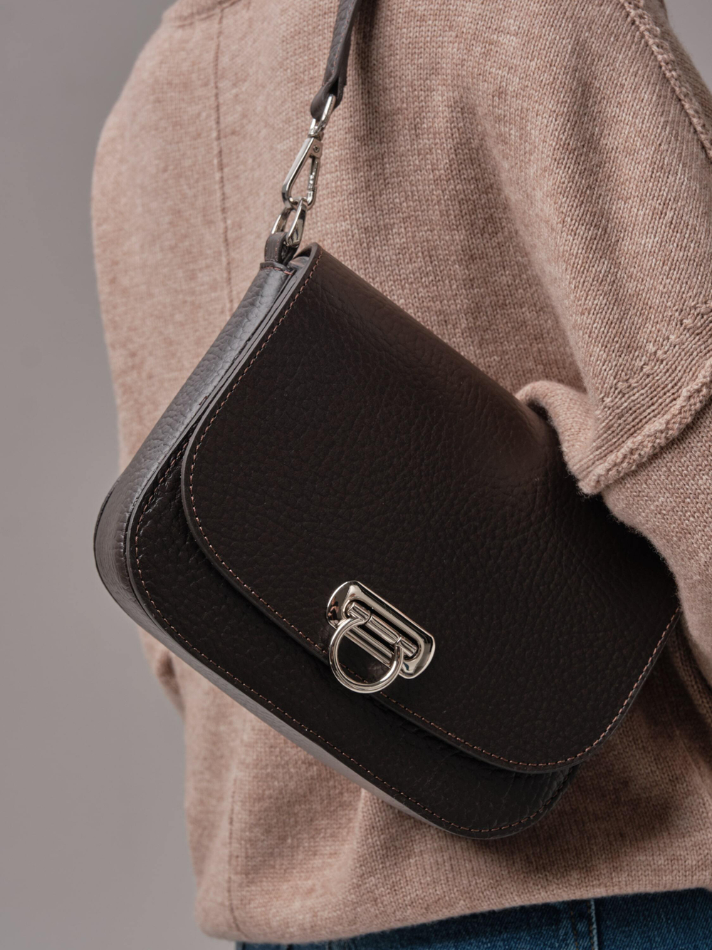 Сумка кожаная Azaro 30741 темно-коричневый соло