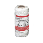 ШНУР СТРОЙБАТ ХОЗ.БЫТ С СЕРДЕЧ.  3,0 ММ (БЕЛЫЙ 30 М)