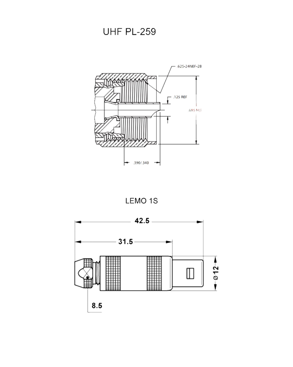 Кабель Lemo 1S.275 – UHF
