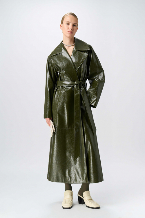 Тренч из экокожи