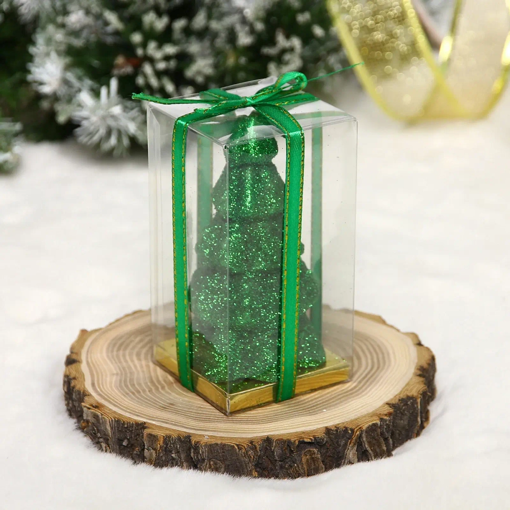 Свеча новогодняя «Сказочная ель» 5,5х10 см, зеленый