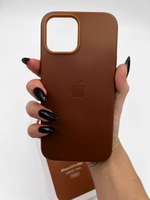 Кожаный чехол Leather Case iPhone 12 Pro Max, Saddle Brown Светло-Коричневый