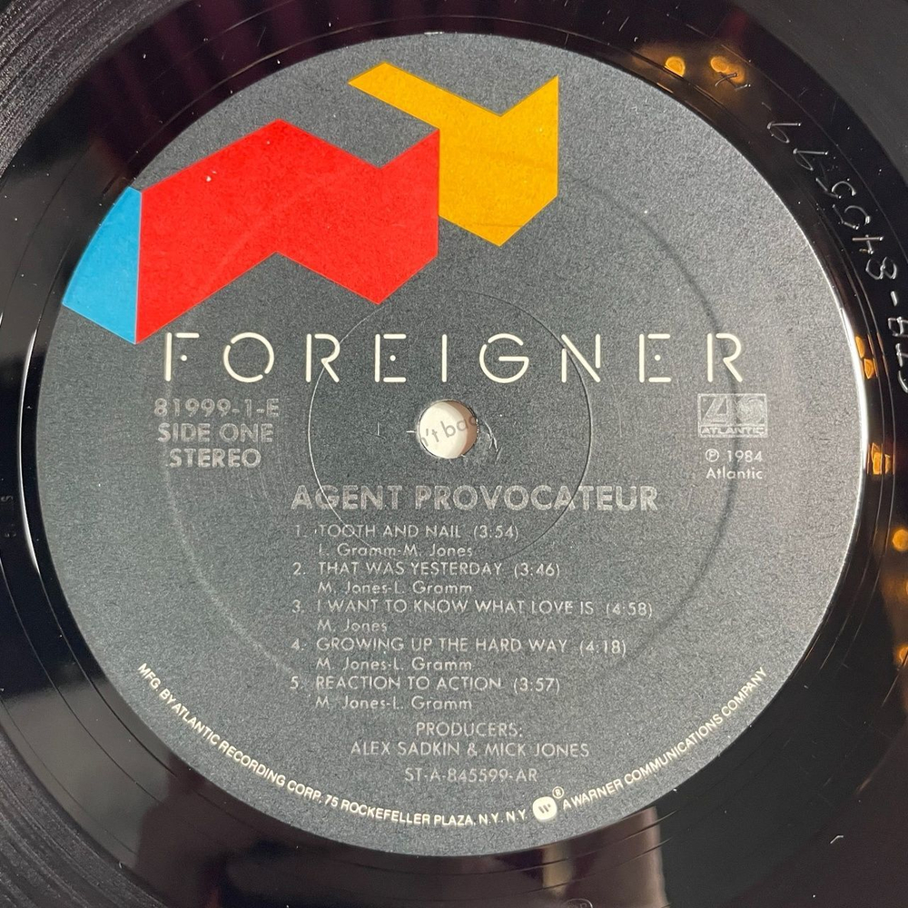 Винтажная виниловая пластинка LP Foreigner Agent Provocateur (USA 1984)