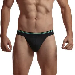 Мужские трусы танга черные JOCKMAIL JM3037-2