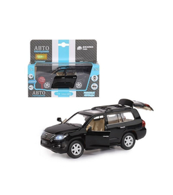 Машина "АВТОПАНОРАМА" Lexus LX570, черный, 1/32, свет, звук, инерция, в/к 17,5*13,5*9 см