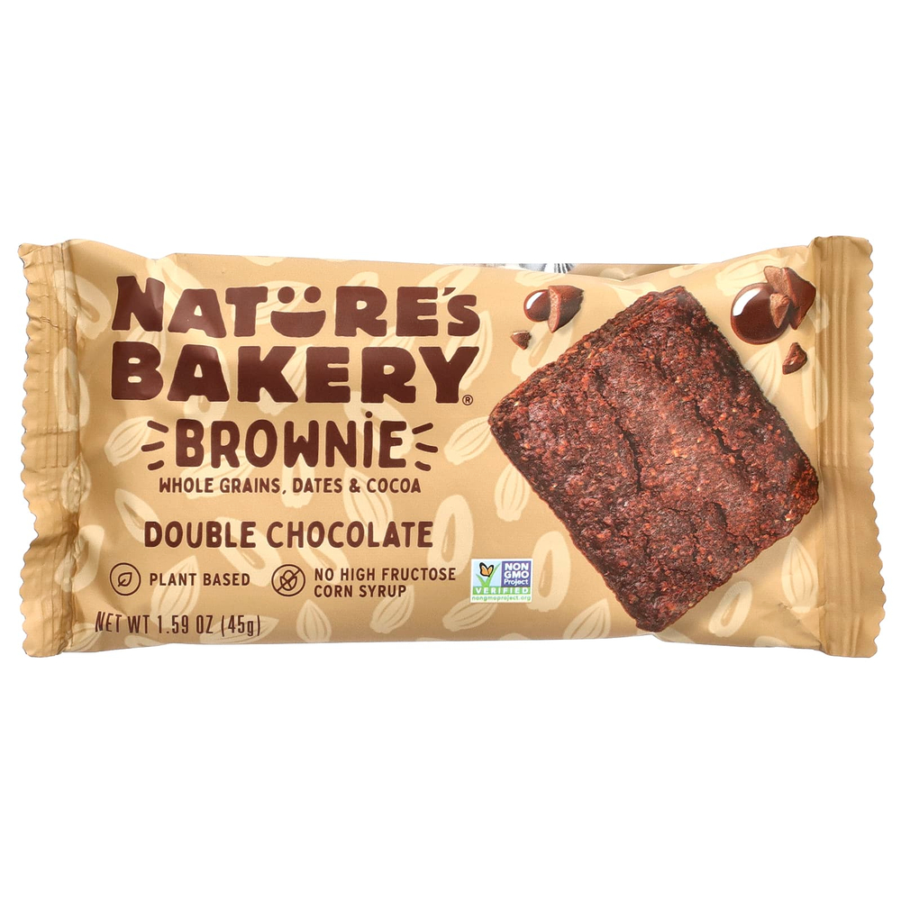 Nature's Bakery, Brownie, двойной шоколад, 6 двойных пакетиков по 45 г (1,59 унции)
