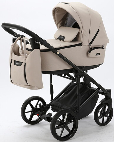 Детская коляска Adamex Zico Deluxe 3 в 1 Z-SA07 СВ.БЕЖ.КОЖА