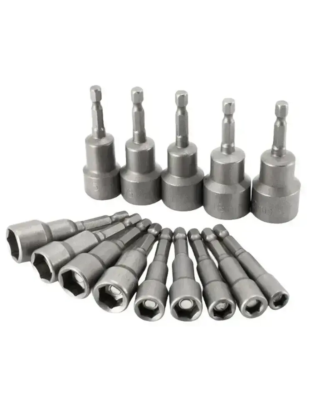 6-19 мм + телескопический эластичный рукав, Набор шестигранных магнитных сверл ,15 предметов (черная коробка)