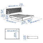 Основание двуспальной кровати - IKEA MANDAL, 200х160 см, береза/белый, МАНДАЛЬ ИКЕА