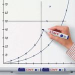 Маркер стираемый для белой доски СИНИЙ, STAFF "Manager", 5 мм, с клипом, 151492