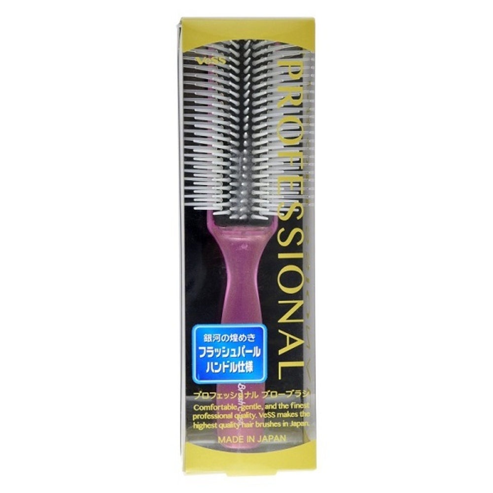 Щётка для укладки 9 рядов с сиреневой ручкой Vess Blow Brush С-150