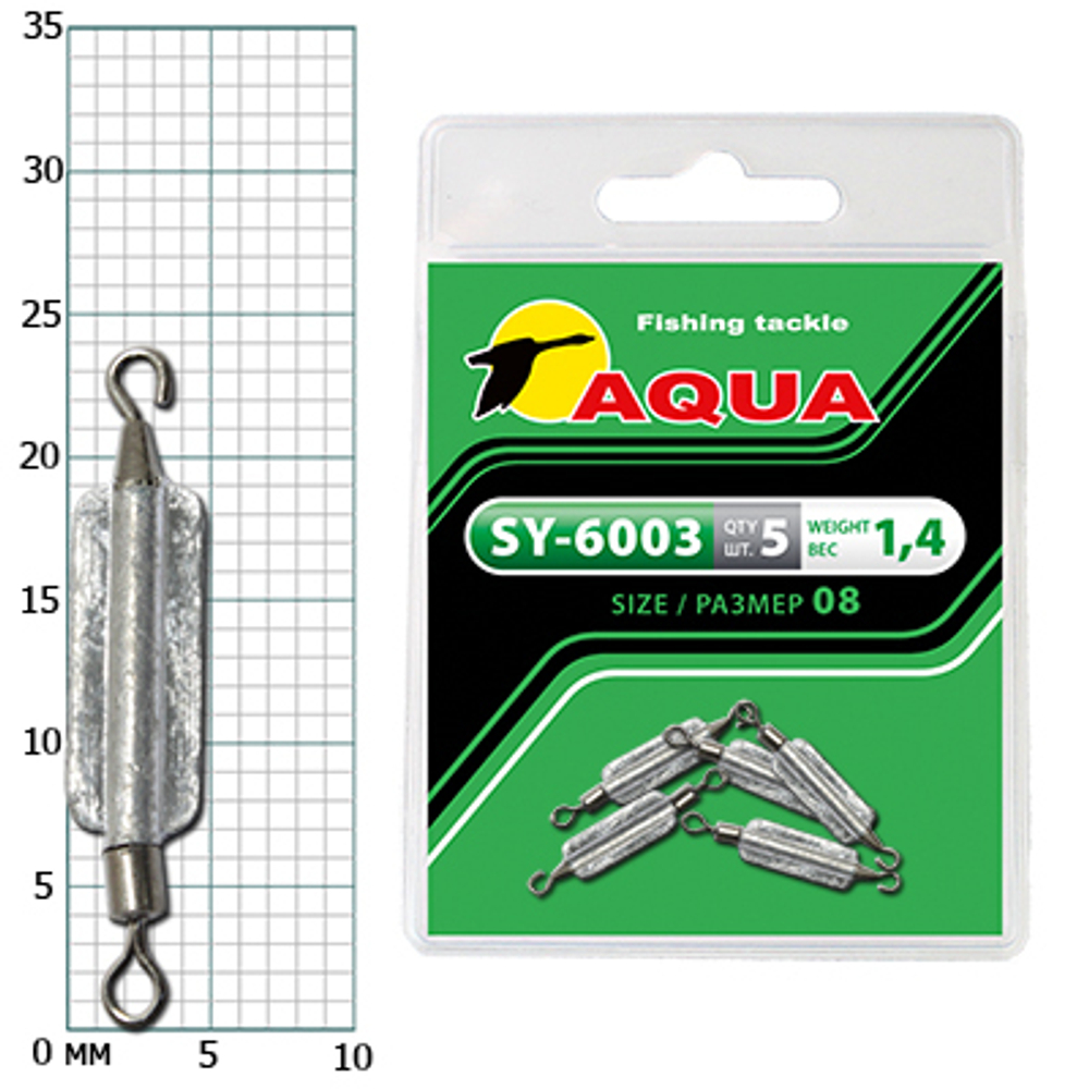 Груз с вертлюгом для рыбалки AQUA SY-6003