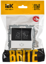 BRITE Кнопка звонка с индикацией для отелей 10А ВС10-1-9-БрАБ арктический белый IEK