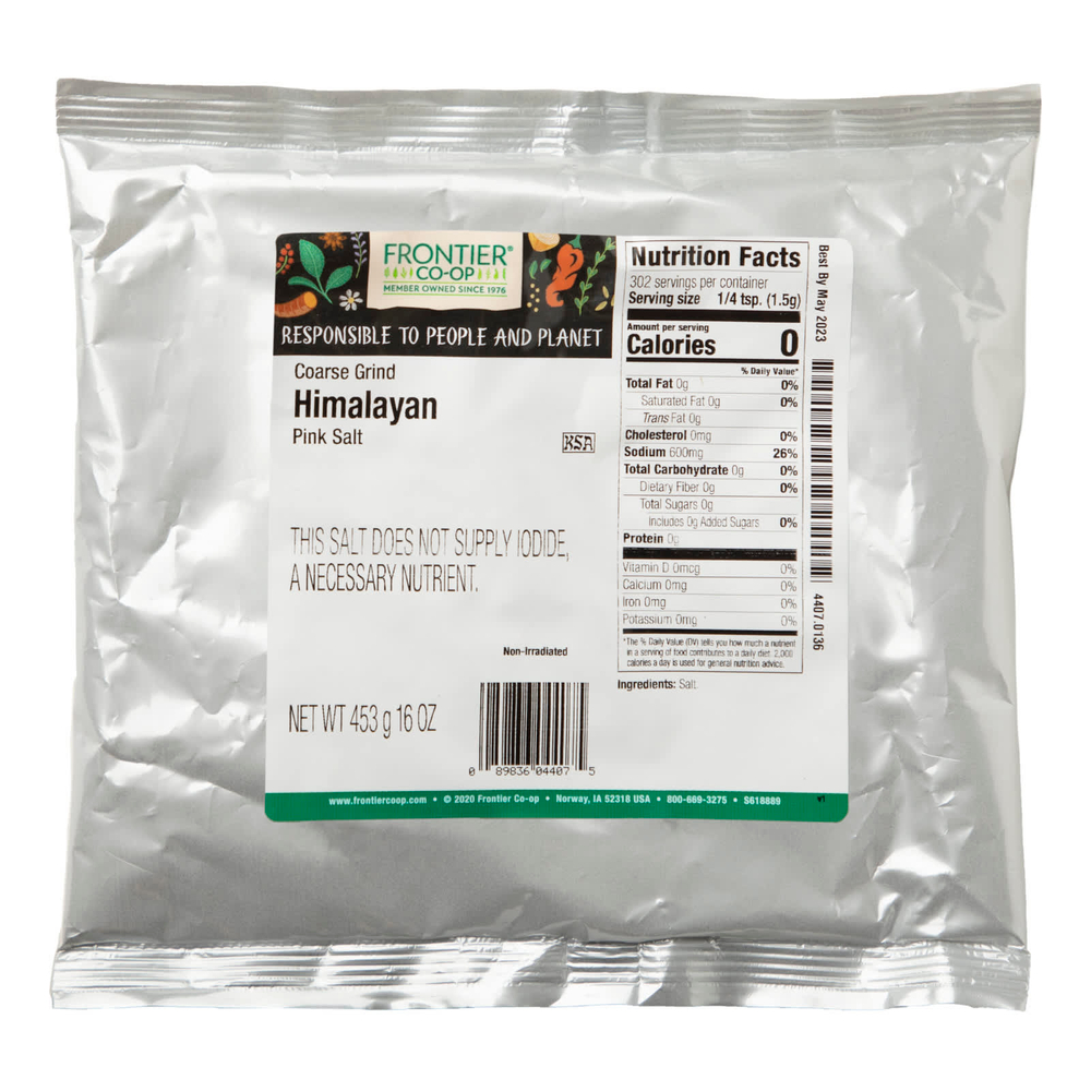 Frontier Co-op, гималайская розовая соль крупного помола, 453 г (16 унций)