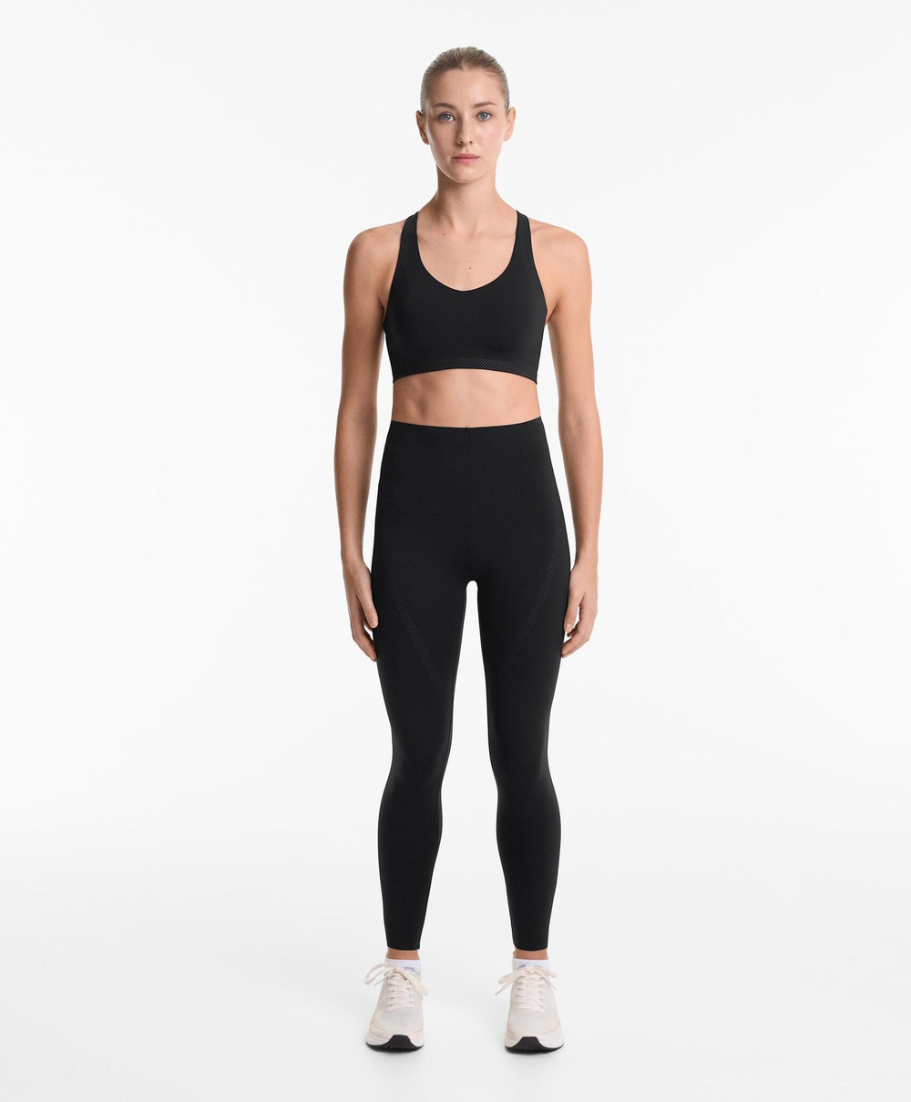 Oysho Спортивный бюстгальтер Compressive, черный