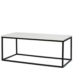 Столик журнальный Mayen, 90х40х35 см, белый мрамор/черный