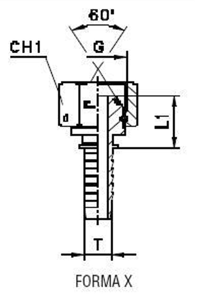 Фитинг DN 05 BSP (Г) 1/4 (штифтованная гайка) (o-ring)