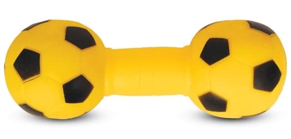 Игрушка для собак из винила "Гантель футбольная", 20см 713003 Игрушка для собак из винила "Гантель футбольная", 20см 713003