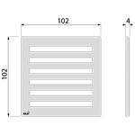Дизайн решетка 102 ? 102 ? 5 латунь – хром AlcaPlast MPV003