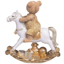 СТАТУЭТКА "МИШКА НА КОНЕ-КАЧАЛКЕ" 13Х6Х15 СМ