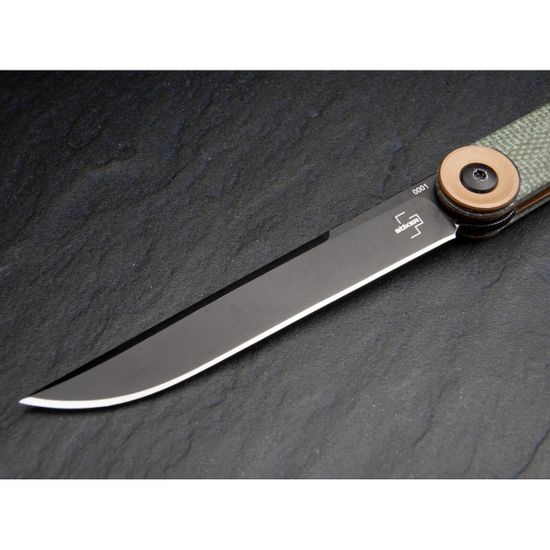 Складной нож Boker 01BO391 Kaizen Green Canvas микарта c клинком из стали D2, рукоять микарта