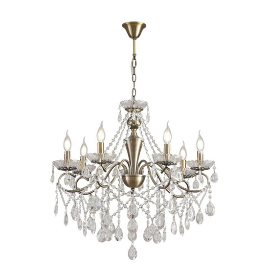 8346/7 CLASSI бронза/прозрачный, металл/хрусталь Люстра потолочная E14 7*40W 220V LUINA