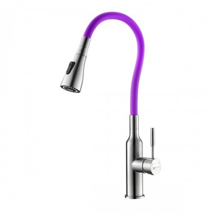 LM5082S-Violet EXPERT Смеситель для кухни с поворотным изливом, сталь