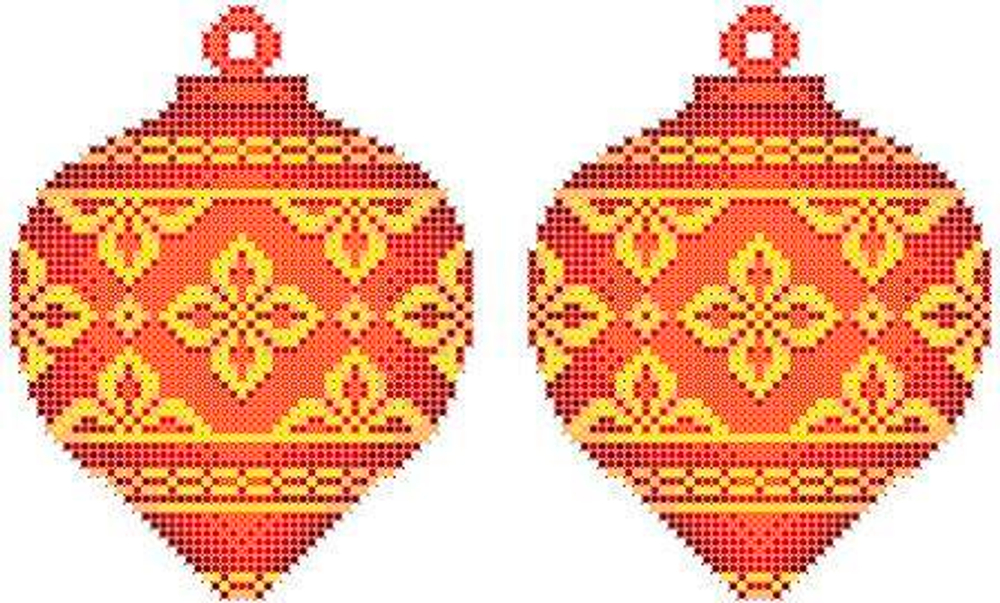 Г-496 Новогодняя игрушка. Красная капля с узором