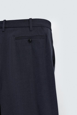 ZARA БРЮКИ REGULAR FIT ИЗ 100% ШЕРСТИ, МОРСКОЙ СИНИЙ