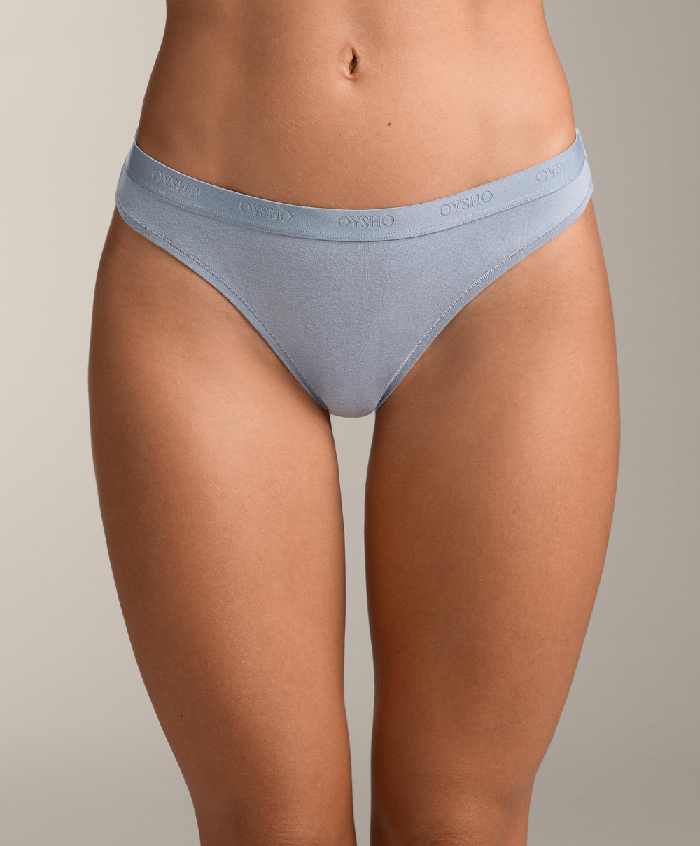 OYSHO Набор из 3 пар классических трусов из хлопковой смеси, синий