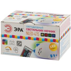 Ночник - светильник светодиодный ЭРА NLED-415-2W-BU аккумуляторный мягкий силиконовый белый с синим | Ночники