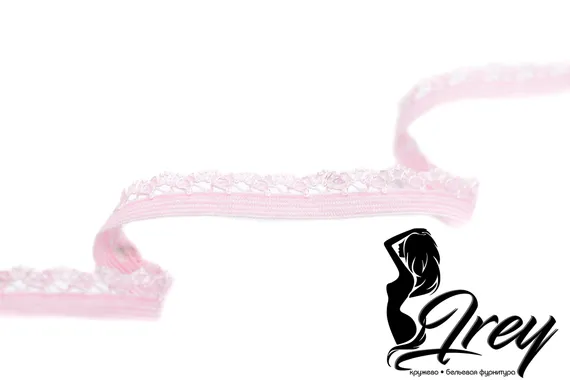 Розовый 51 Резинка ажурная 11 мм, Греция