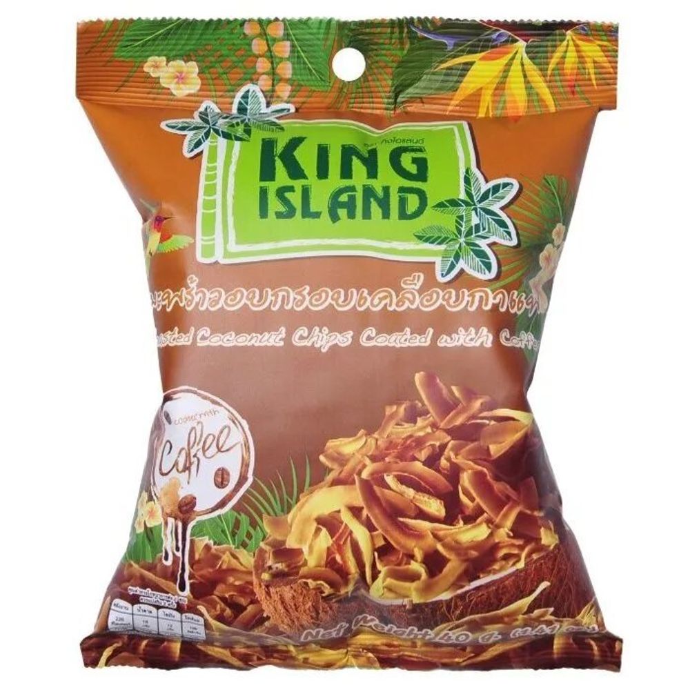 Кокосовые чипсы в кофейной глазури King Island Roasted Coconut Chips Coated with Coffee 40 г