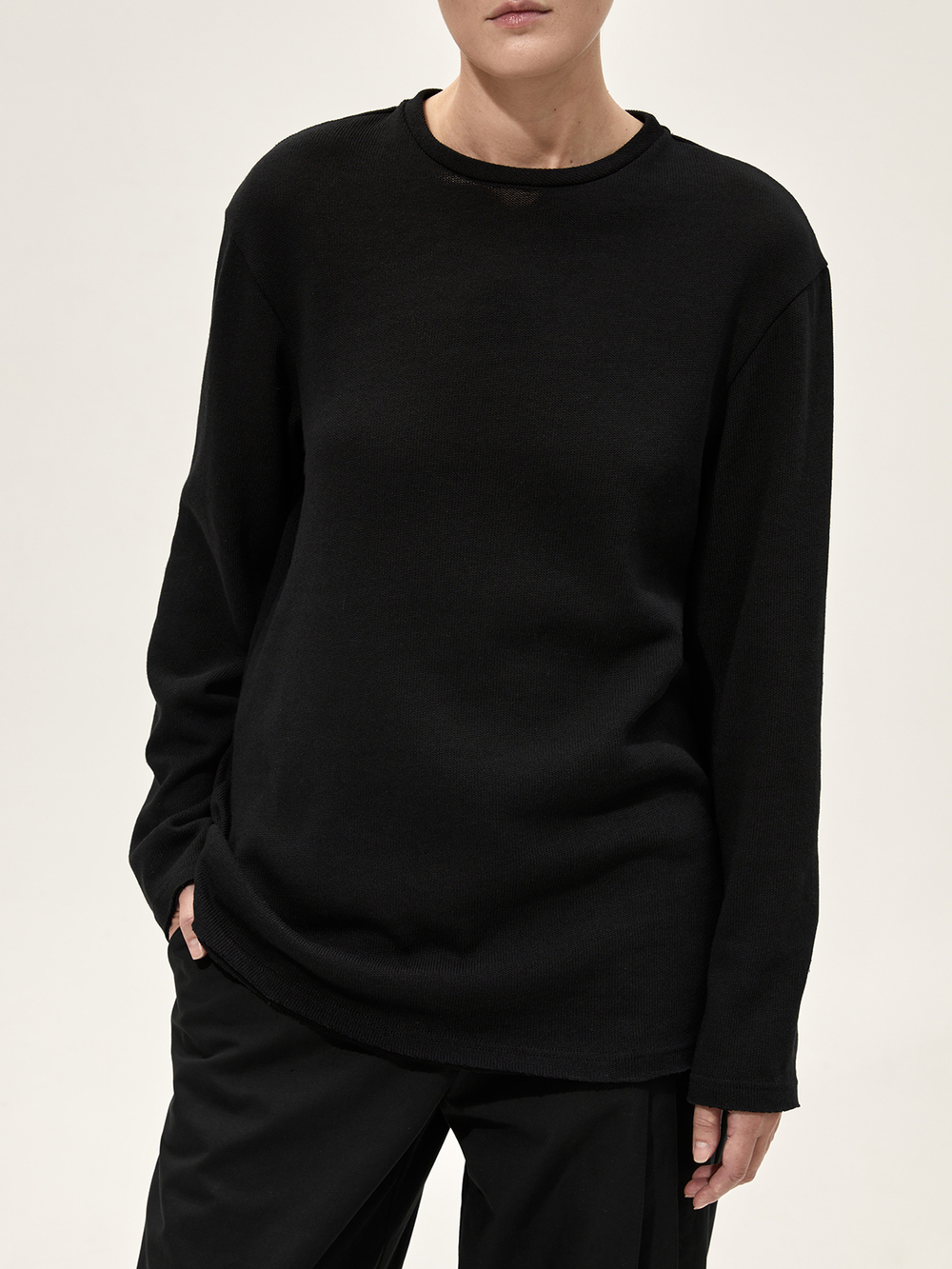 Лонгслив "Фуфайка". Черный