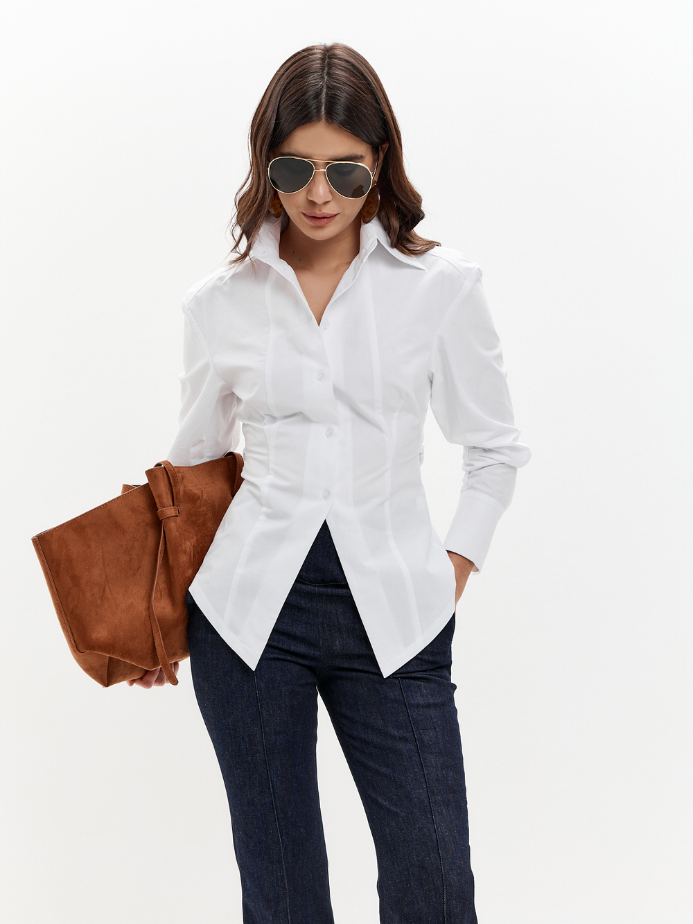 Рубашка приталенная REBEL белая