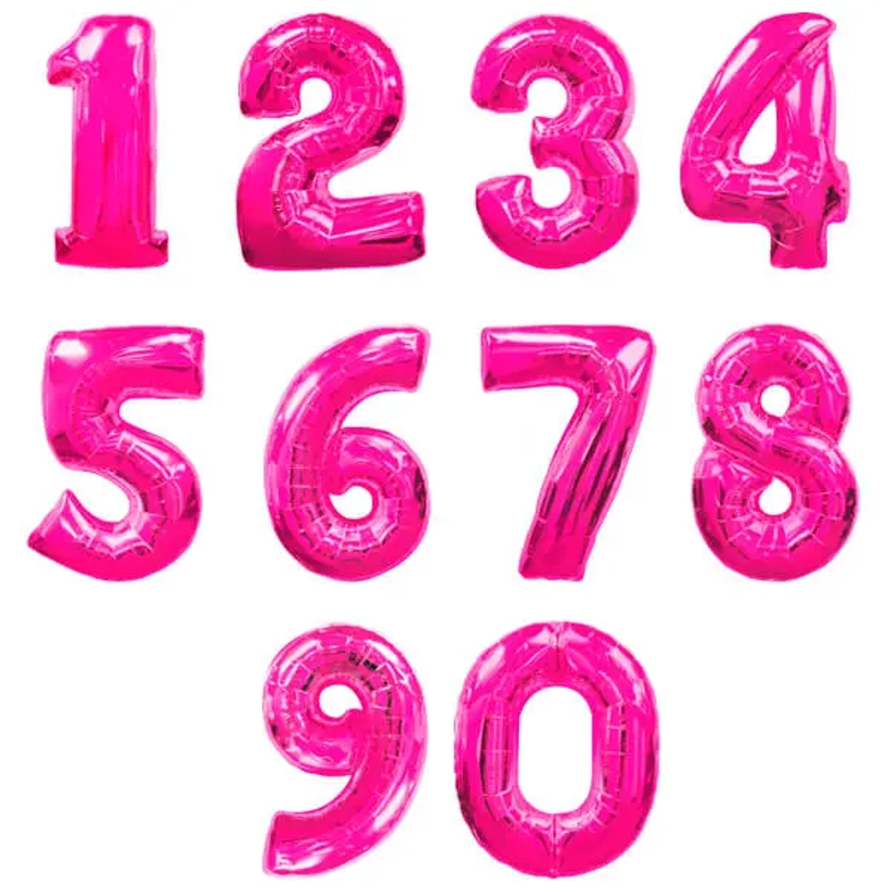 Цифры малиновые с гелием в магазине «Склад Шаров»
