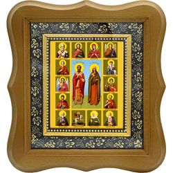 Киприан и Иустина со Святыми. Икона на холсте.