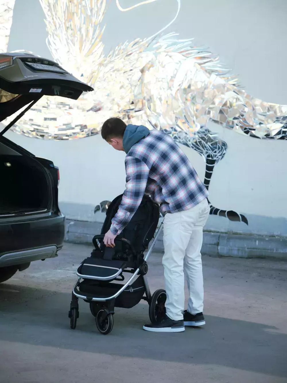 Коляска детская "FLEX GRAND" (2в1) RA072 Midnight Black + сумка