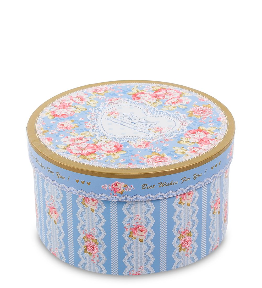 WF-41/3-A Коробка «С наилучшими пожеланиями» цв.голубой