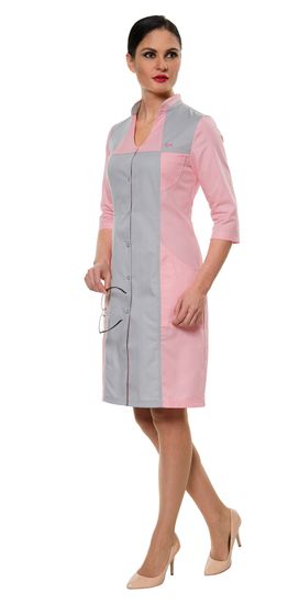 Халат женский LL1101 (розовый/серый)