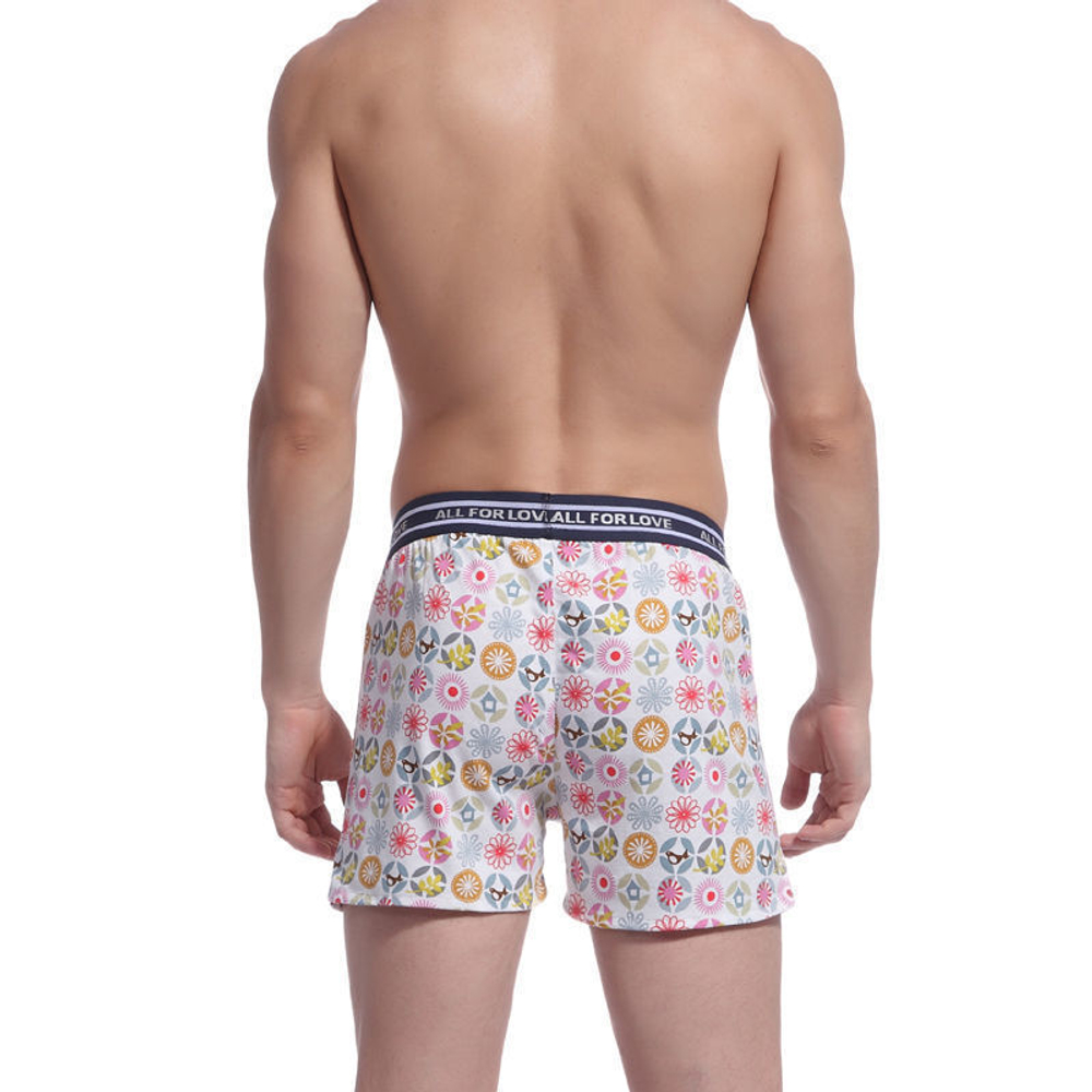 Мужские шорты белые с рисунком Seobean Mens Sport Lounge Shorts