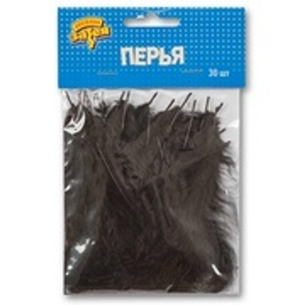 Перья, Черный, 10*15 см, 30 шт.