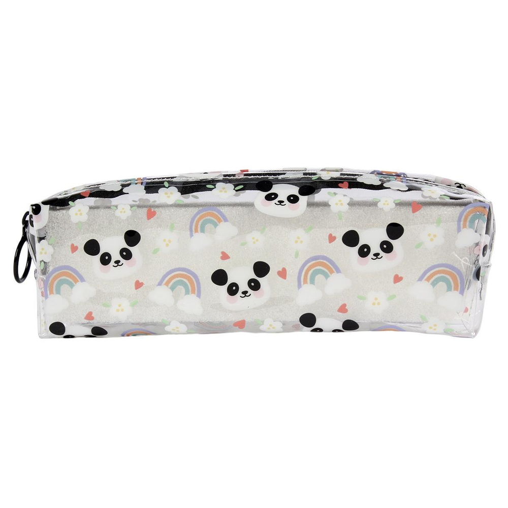 Пенал-косметичка "Панда" силиконовый, 20*6*4см , 3 цв микс, в ннд.пакете, C-40730