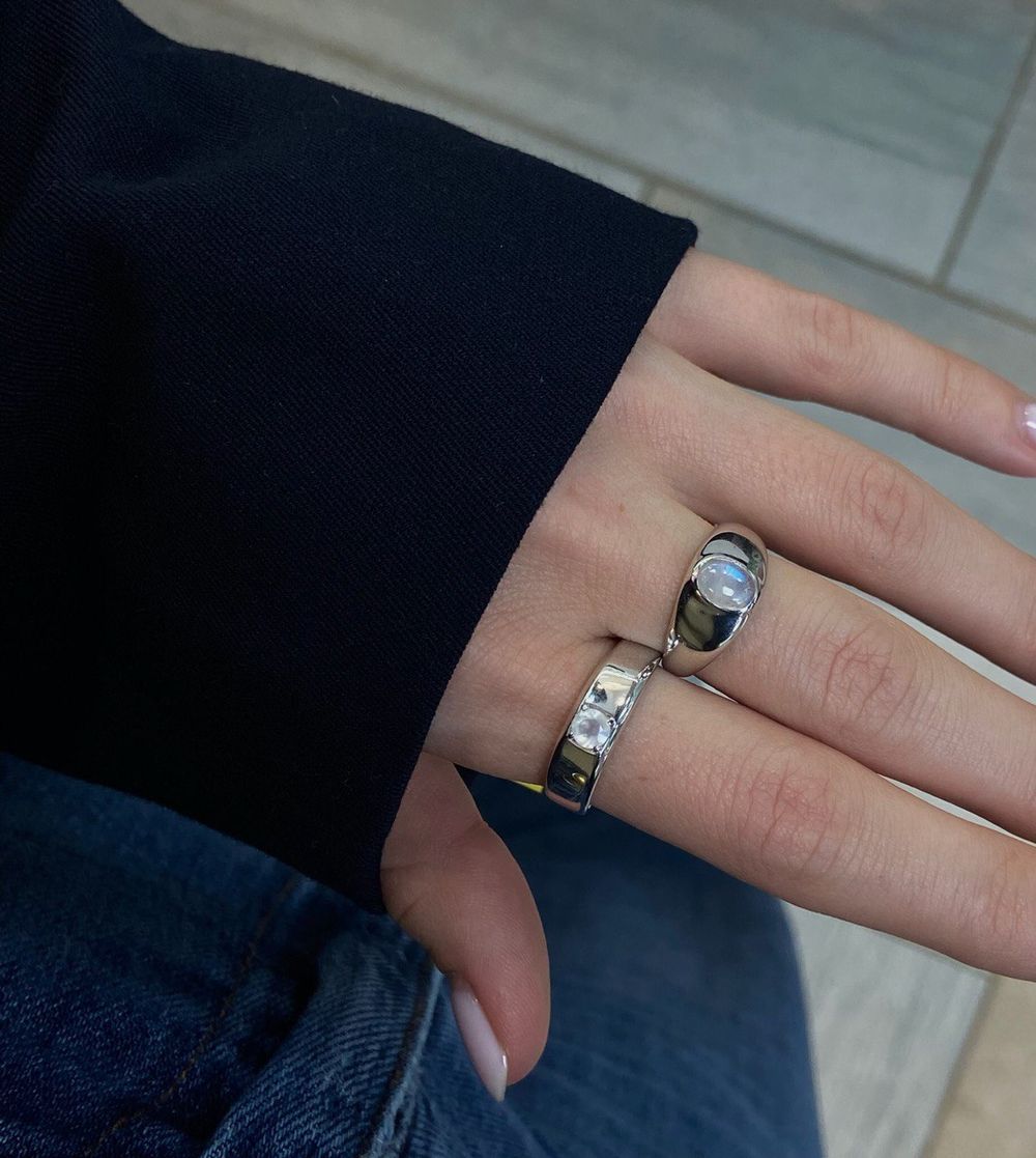 Кольцо Crystal Round с лунным камнем