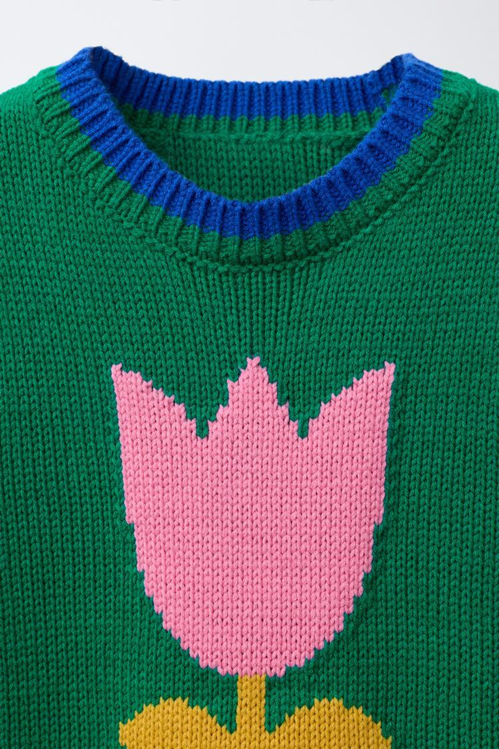 ZARA ТРИКОТАЖНЫЙ ЖИЛЕТ «ТЮЛЬПАН», ЗЕЛЕНЫЙ