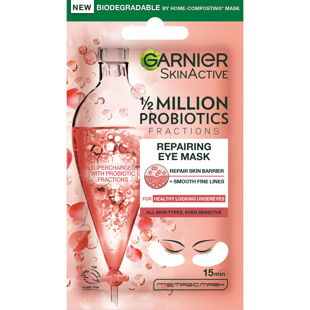 Garnier Skin Active Патчи под глаза Восстанавливающие, тканевые, с пробиотиками