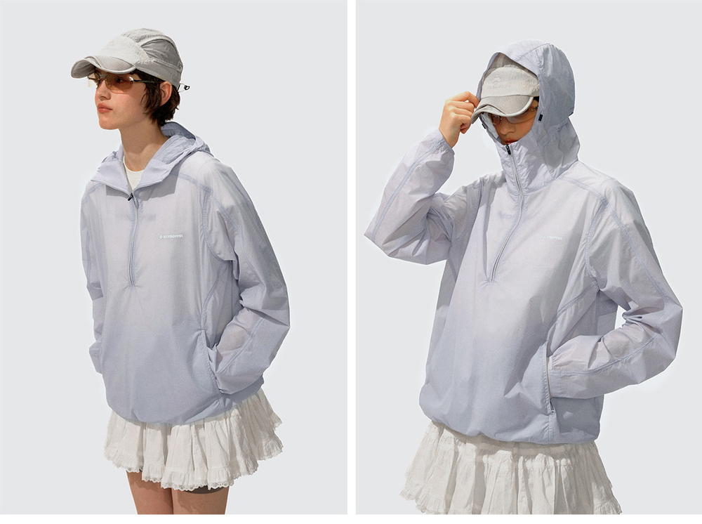 Куртка Nothomme Monterest Outdoor Packable Hooded Half-Zip Jacket with Reflective Logo Print