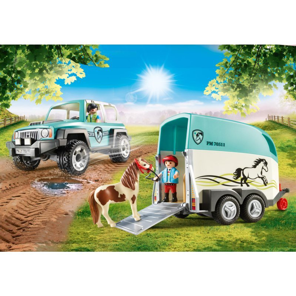 Playmobil - Автомобиль с прицепом для пони 70511